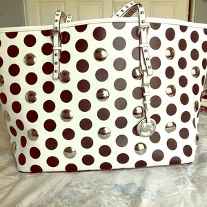 Michael Kors Jet Set Medium Polka Dot Tote